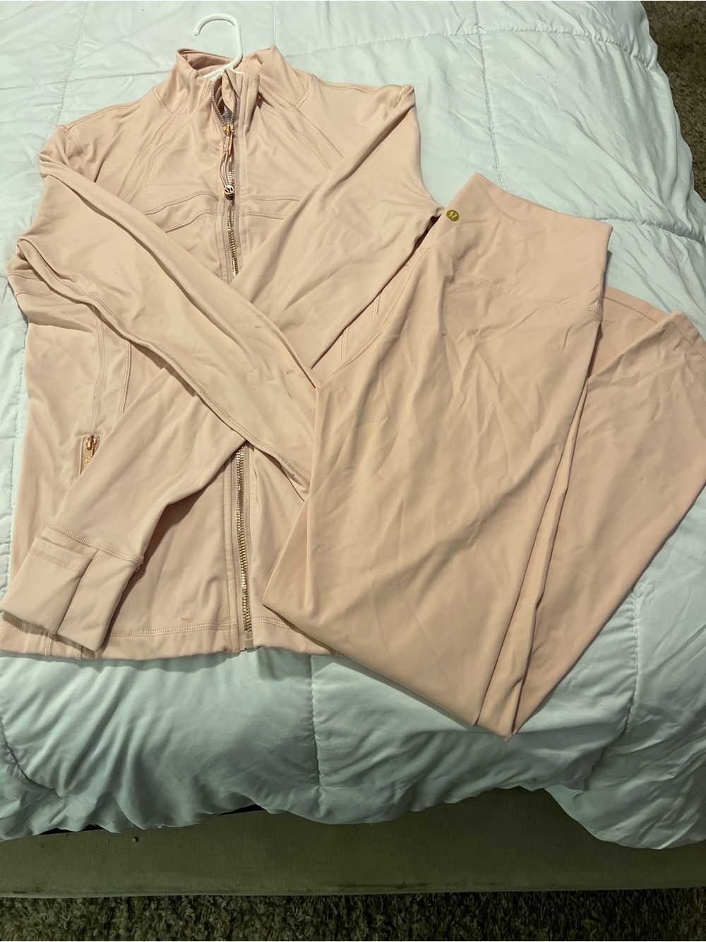 Light Blush Pink Athletic Jacket & Pants Lululemon set